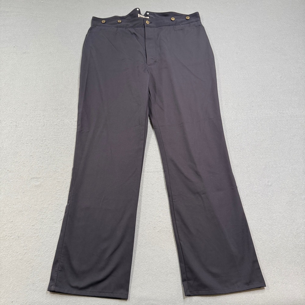 Classic Old West Styles Trousers Men's 44 Black Baggy Cotton Cinch Waist USA